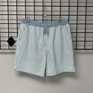 Eddie Bauer Blue and Cream Swim Shorts